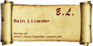 Bein Lizander névjegykártya